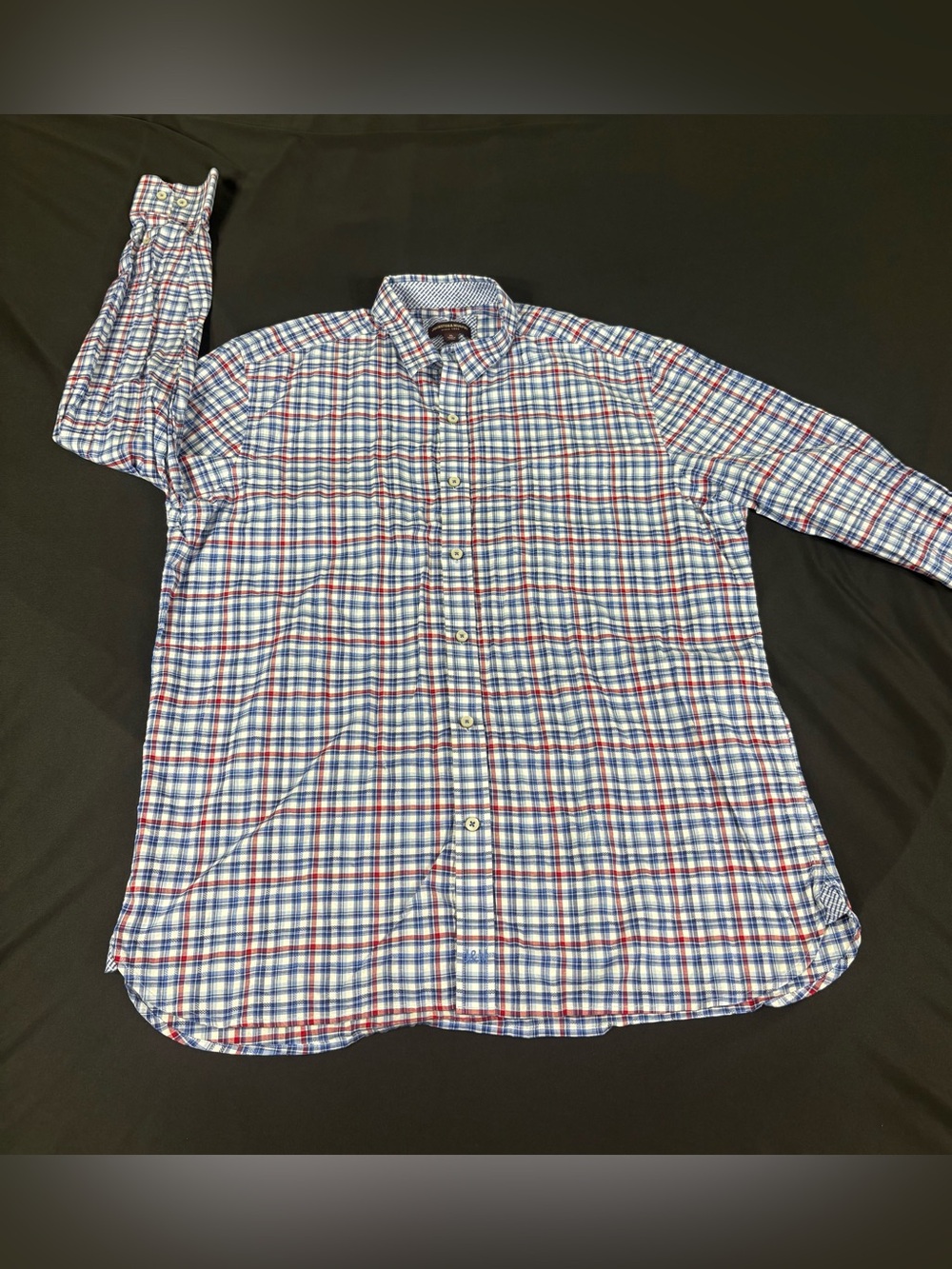 Johnston & Murphy Mens Multicolor Plaid Long Sleeve Button Up Shirt XL